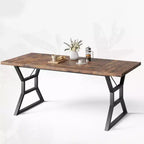 Mesa de Comedor Rectangular Negra y Marrón, Estilo Rústico, Asientos para 6