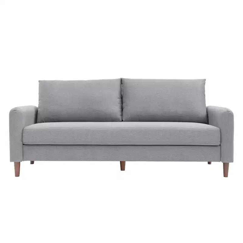 MAE Mid-Century Modern Curved Arm Sofa with Solid Wood Legs, Mellow