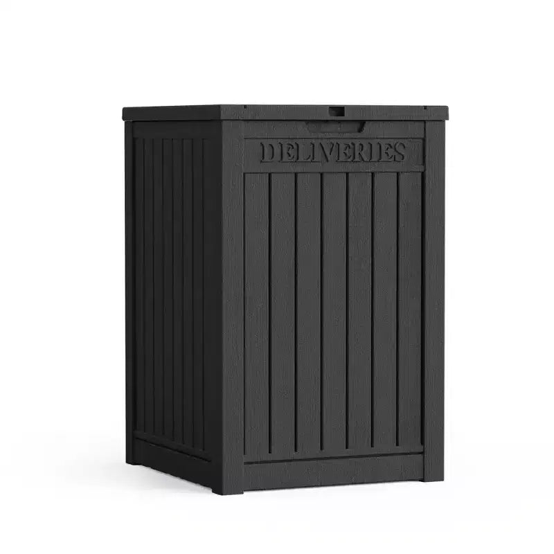 Chic Crate-Package Delivery Box, Large Lockable Storage Box, Double-Wall Resin Outdoor Package Delivery And Waterproof Deck Box For Porch, Patios