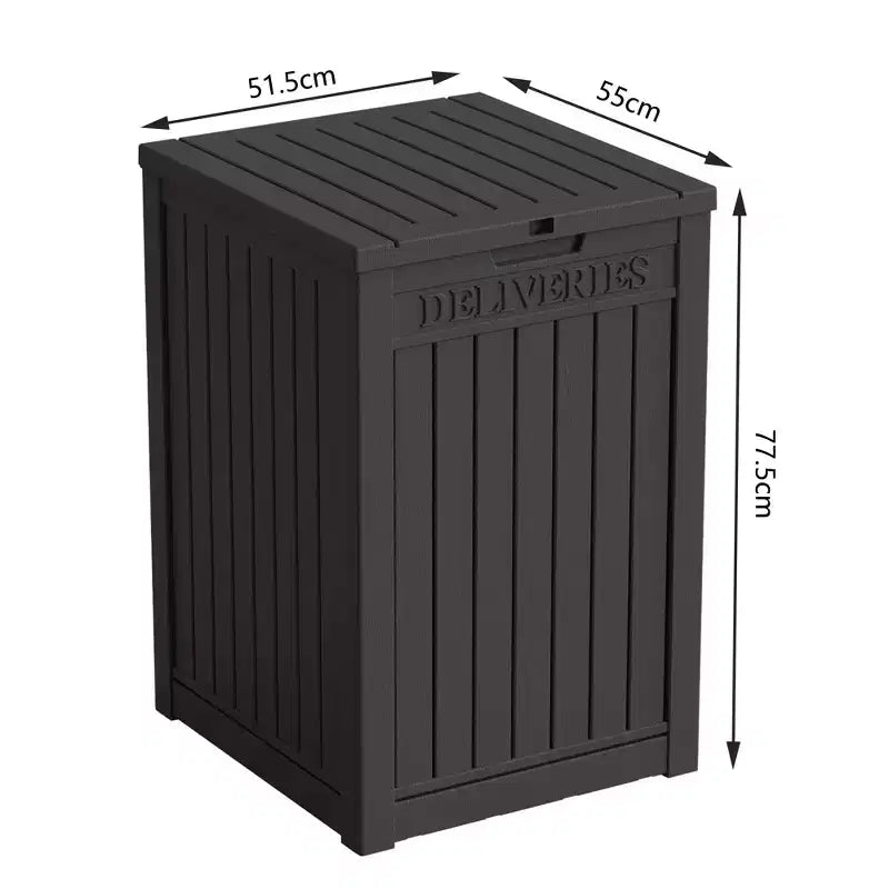 Caja para entrega de paquetes Chic Crate, caja de almacenamiento grande con cerradura, caja para entrega de paquetes de resina de doble pared para exteriores y caja para terraza impermeable para porches y patios