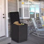 Caja para entrega de paquetes Chic Crate, caja de almacenamiento grande con cerradura, caja para entrega de paquetes de resina de doble pared para exteriores y caja para terraza impermeable para porches y patios