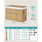Cesto de lavandería de tela natural con tapa, canasta de ropa transpirable, cubo de almacenamiento plegable para organización del hogar