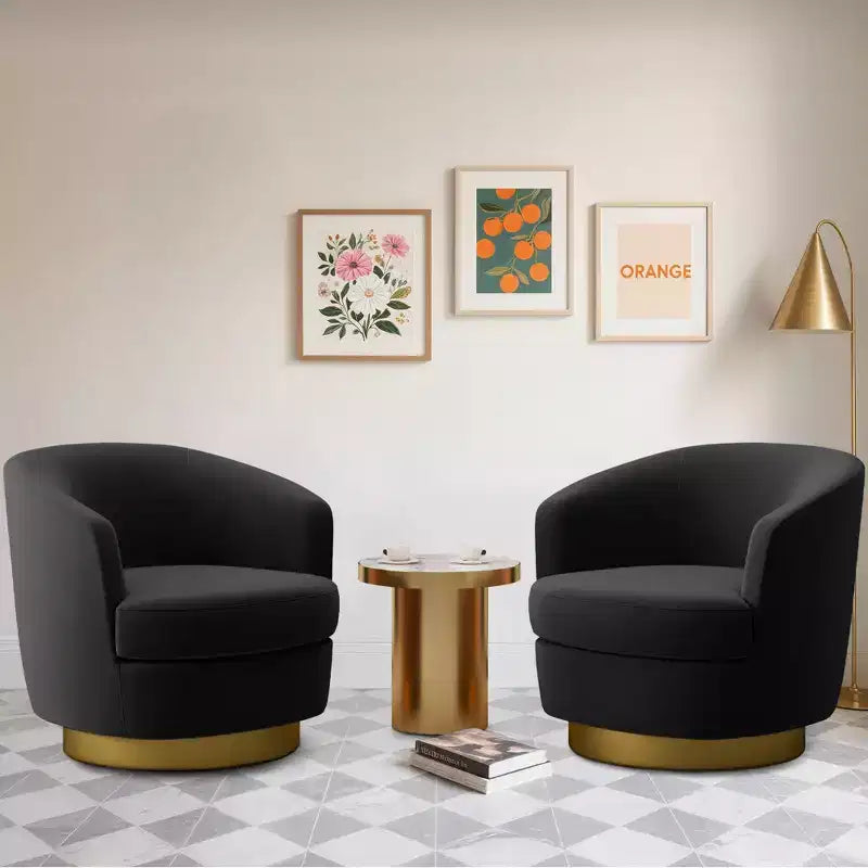 Sillón Acentual Giratorio de Terciopelo 360° – Taburete para Tocador, Salón y Dormitorio