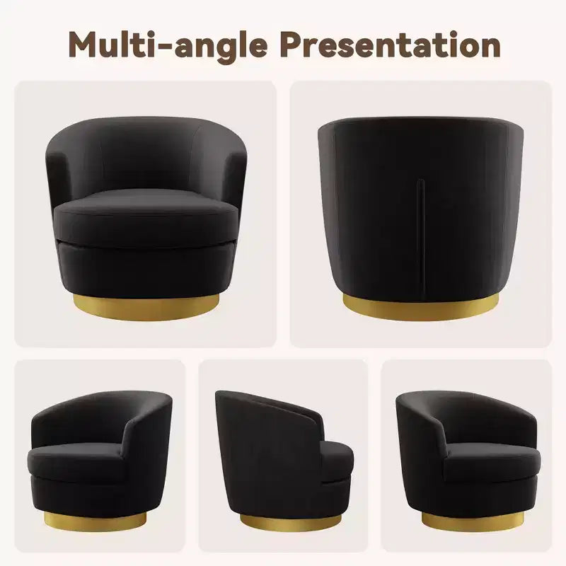 Sillón Acentual Giratorio de Terciopelo 360° – Taburete para Tocador, Salón y Dormitorio