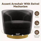 Sillón Acentual Giratorio de Terciopelo 360° – Taburete para Tocador, Salón y Dormitorio