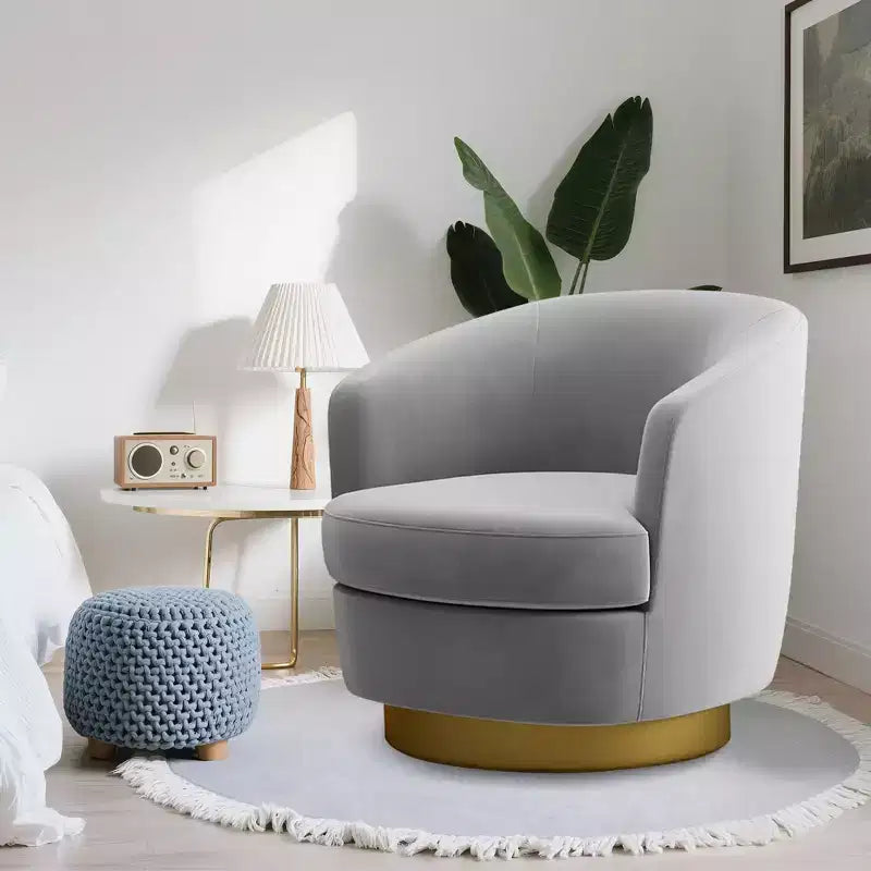 Sillón Acentual Giratorio de Terciopelo 360° – Taburete para Tocador, Salón y Dormitorio
