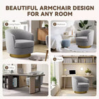 Sillón Acentual Giratorio de Terciopelo 360° – Taburete para Tocador, Salón y Dormitorio