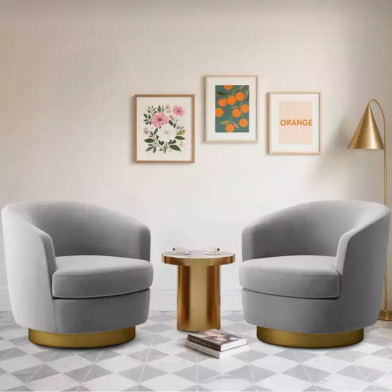 Sillón Acentual Giratorio de Terciopelo 360° – Taburete para Tocador, Salón y Dormitorio