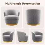 Sillón Acentual Giratorio de Terciopelo 360° – Taburete para Tocador, Salón y Dormitorio