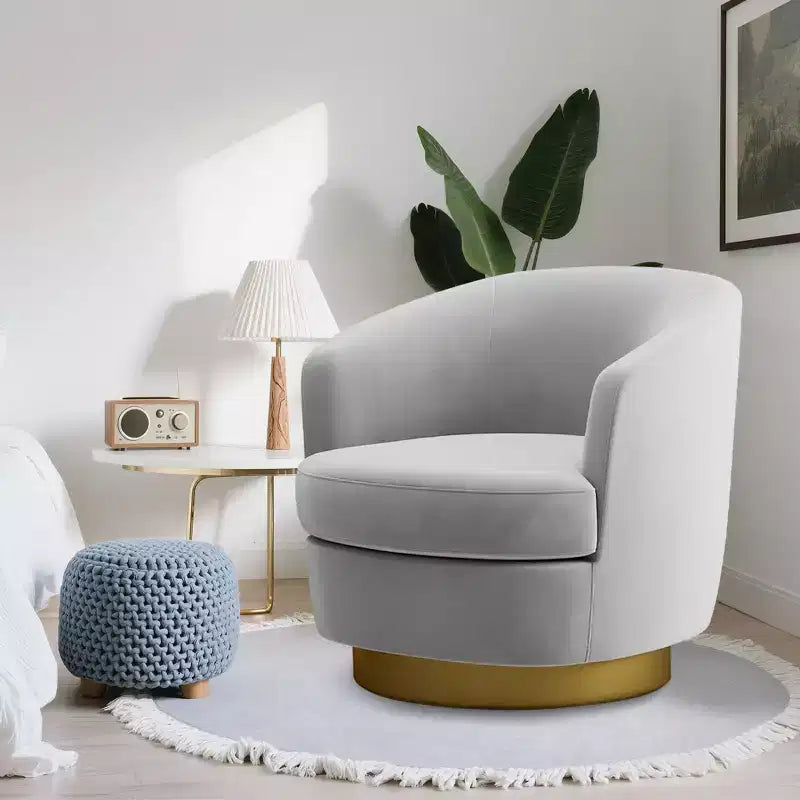 Sillón Acentual Giratorio de Terciopelo 360° – Taburete para Tocador, Salón y Dormitorio