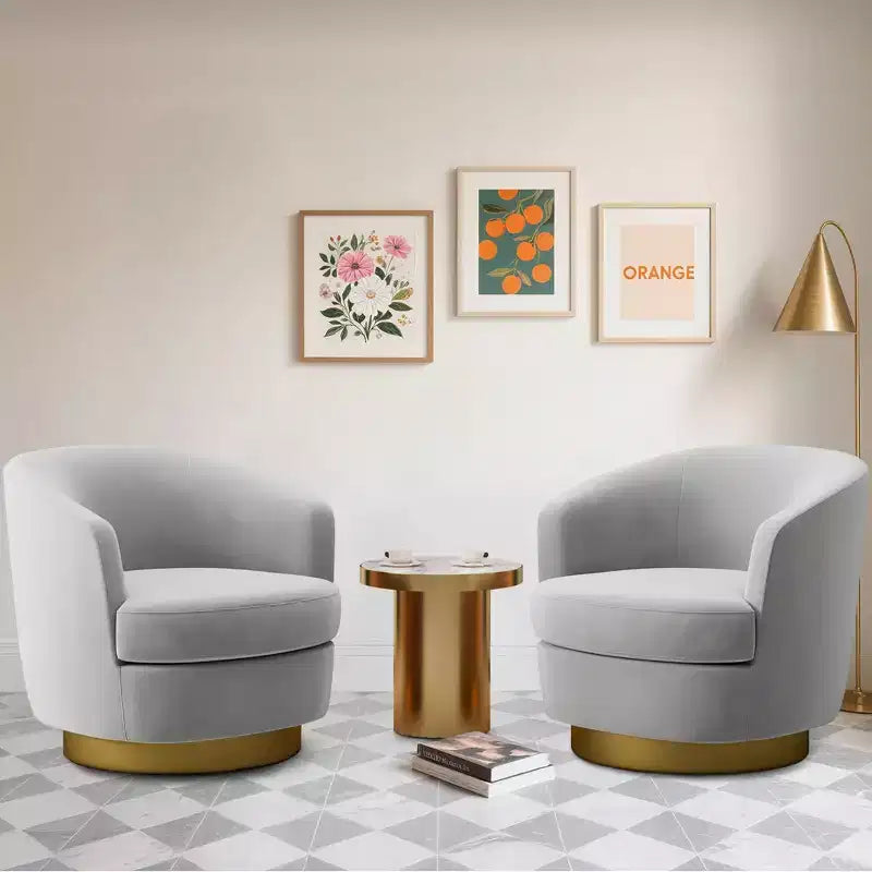 Sillón Acentual Giratorio de Terciopelo 360° – Taburete para Tocador, Salón y Dormitorio