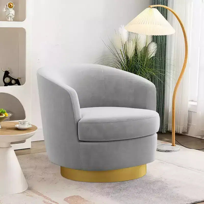 Sillón Acentual Giratorio de Terciopelo 360° – Taburete para Tocador, Salón y Dormitorio