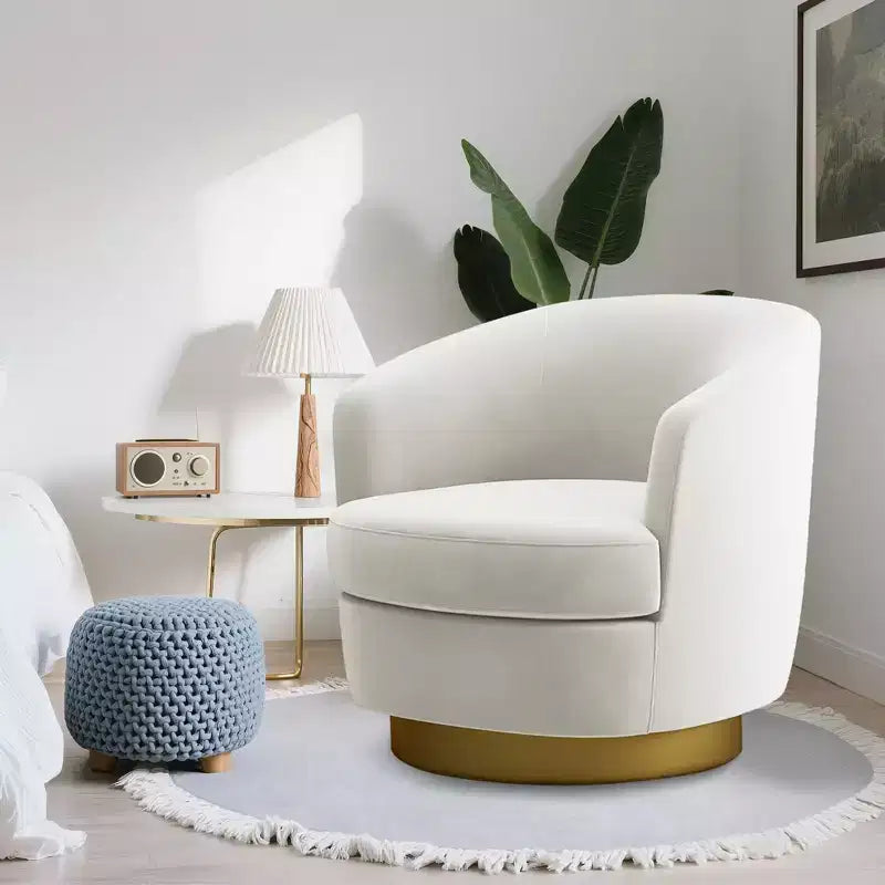 Sillón Acentual Giratorio de Terciopelo 360° – Taburete para Tocador, Salón y Dormitorio
