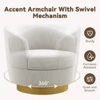 Sillón Acentual Giratorio de Terciopelo 360° – Taburete para Tocador, Salón y Dormitorio