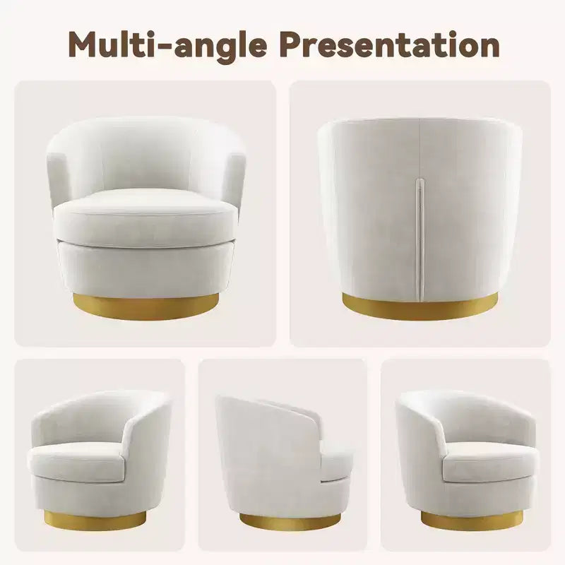 Sillón Acentual Giratorio de Terciopelo 360° – Taburete para Tocador, Salón y Dormitorio