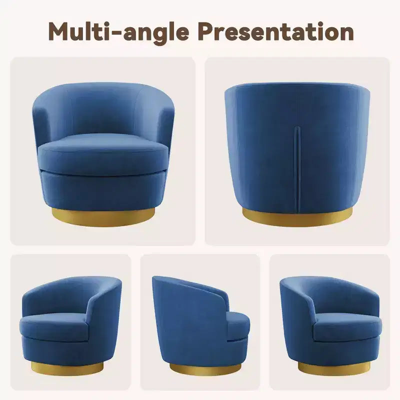 Sillón Acentual Giratorio de Terciopelo 360° – Taburete para Tocador, Salón y Dormitorio