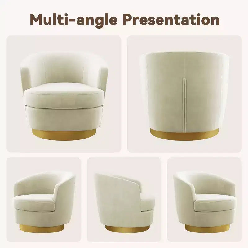 Sillón Acentual Giratorio de Terciopelo 360° – Taburete para Tocador, Salón y Dormitorio