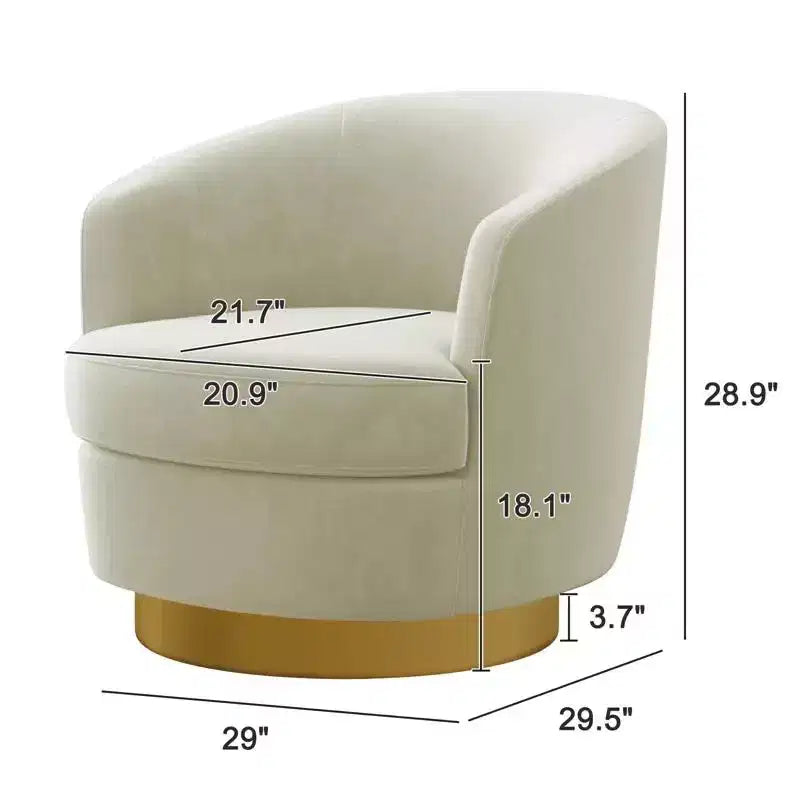 Sillón Acentual Giratorio de Terciopelo 360° – Taburete para Tocador, Salón y Dormitorio