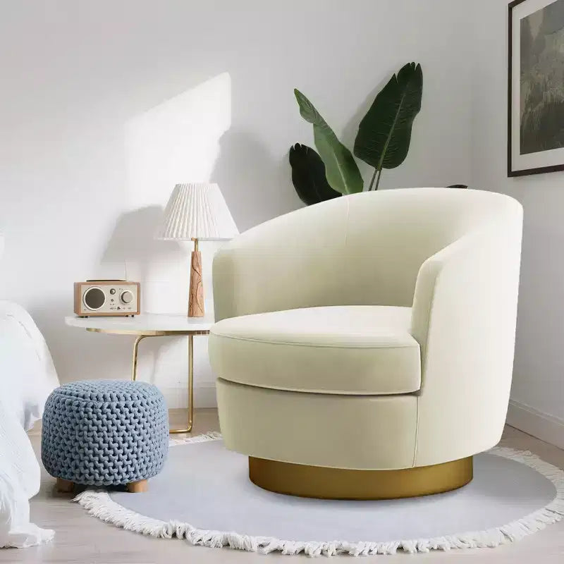 Sillón Acentual Giratorio de Terciopelo 360° – Taburete para Tocador, Salón y Dormitorio