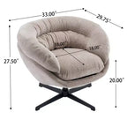 Sillón Giratorio Moderno de Chenilla – Cojín Extraíble, Rotación de 360°, Ergonómico