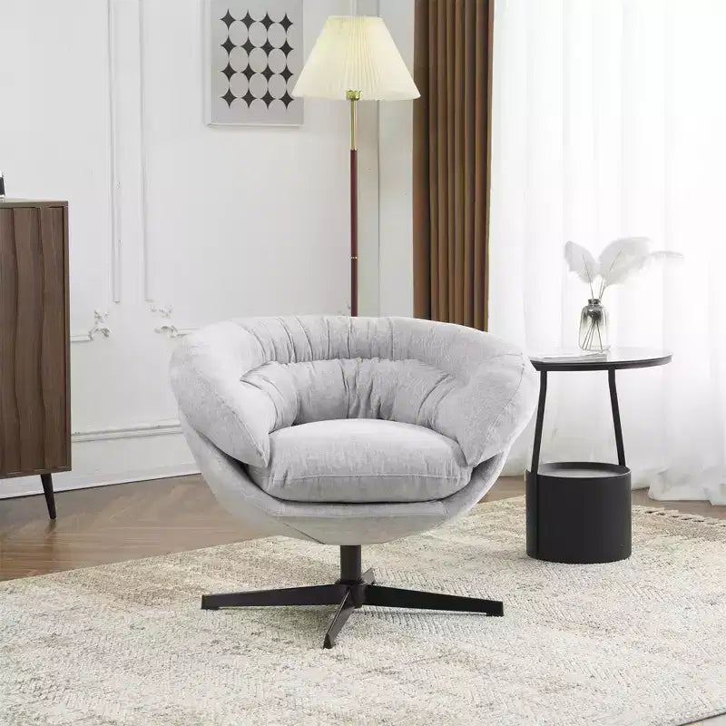Sillón Giratorio Moderno de Chenilla – Cojín Extraíble, Rotación de 360°, Ergonómico