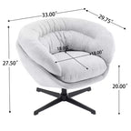 Sillón Giratorio Moderno de Chenilla – Cojín Extraíble, Rotación de 360°, Ergonómico