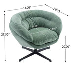 Sillón Giratorio Moderno de Chenilla – Cojín Extraíble, Rotación de 360°, Ergonómico