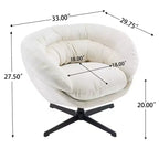 Sillón Giratorio Moderno de Chenilla – Cojín Extraíble, Rotación de 360°, Ergonómico