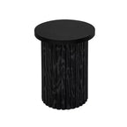 Juego de 2 mesas de centro redondas anidadas – Natural/Negro, MDF, Patas con Vetas de Madera