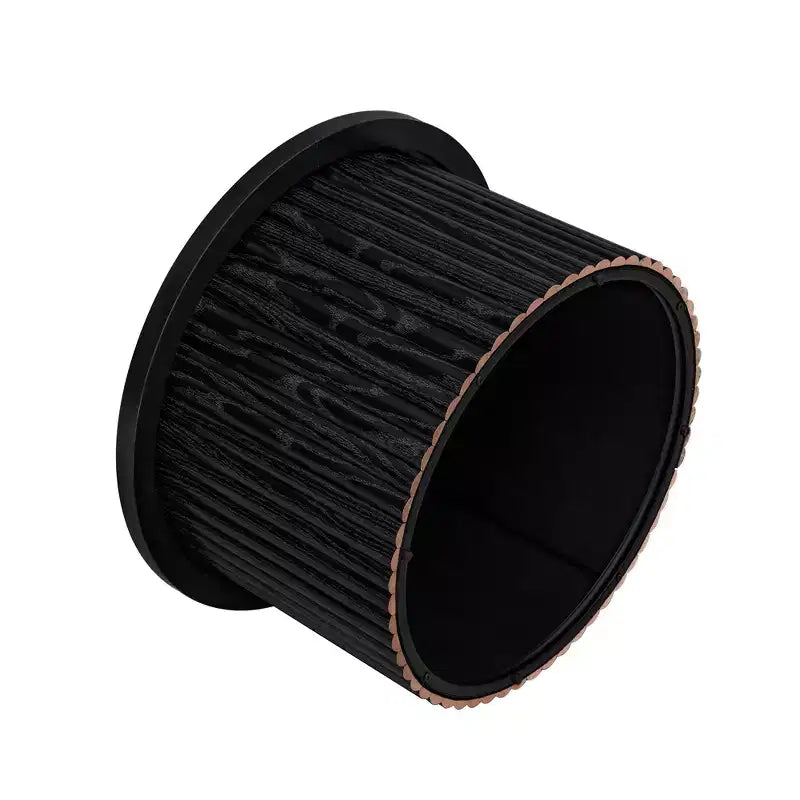 Juego de 2 mesas de centro redondas anidadas – Natural/Negro, MDF, Patas con Vetas de Madera