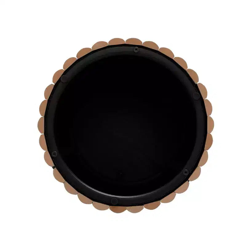 Juego de 2 mesas de centro redondas anidadas – Natural/Negro, MDF, Patas con Vetas de Madera