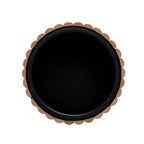 Juego de 2 mesas de centro redondas anidadas – Natural/Negro, MDF, Patas con Vetas de Madera
