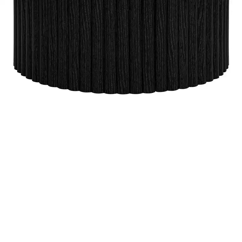 Juego de 2 mesas de centro redondas anidadas – Natural/Negro, MDF, Patas con Vetas de Madera