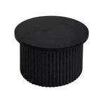 Juego de 2 mesas de centro redondas anidadas – Natural/Negro, MDF, Patas con Vetas de Madera