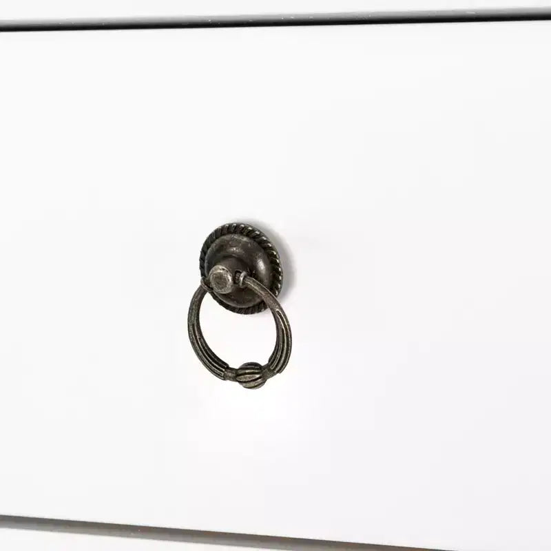Mesita de noche blanca de MDF con 1 cajón – Estilo tradicional, estante abierto, patas rectas, 45,72 cm de ancho