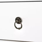 Mesita de noche blanca de MDF con 1 cajón – Estilo tradicional, estante abierto, patas rectas, 45,72 cm de ancho