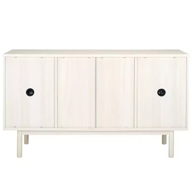 Aparador y mueble de TV de 2 puertas y 3 cajones – Nogal, malla dorada, apto para televisores de hasta 60"