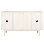 Aparador y mueble de TV de 2 puertas y 3 cajones – Nogal, malla dorada, apto para televisores de hasta 60"