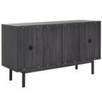 Aparador y mueble de TV de 2 puertas y 3 cajones – Nogal, malla dorada, apto para televisores de hasta 60"