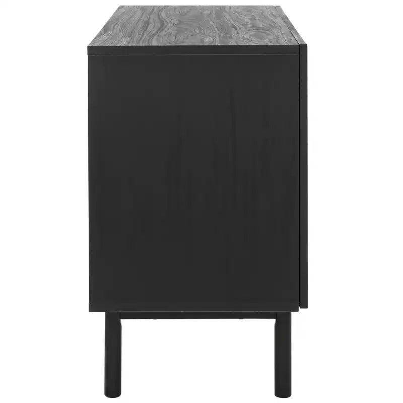 Aparador y mueble de TV de 2 puertas y 3 cajones – Nogal, malla dorada, apto para televisores de hasta 60"
