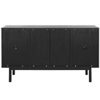 Aparador y mueble de TV de 2 puertas y 3 cajones – Nogal, malla dorada, apto para televisores de hasta 60"