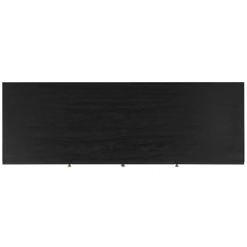 Aparador y mueble de TV de 2 puertas y 3 cajones – Nogal, malla dorada, apto para televisores de hasta 60"