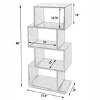 Estantería de madera marrón oscuro de 48" y 3 niveles – Parte trasera abierta, no requiere montaje, madera manufacturada duradera