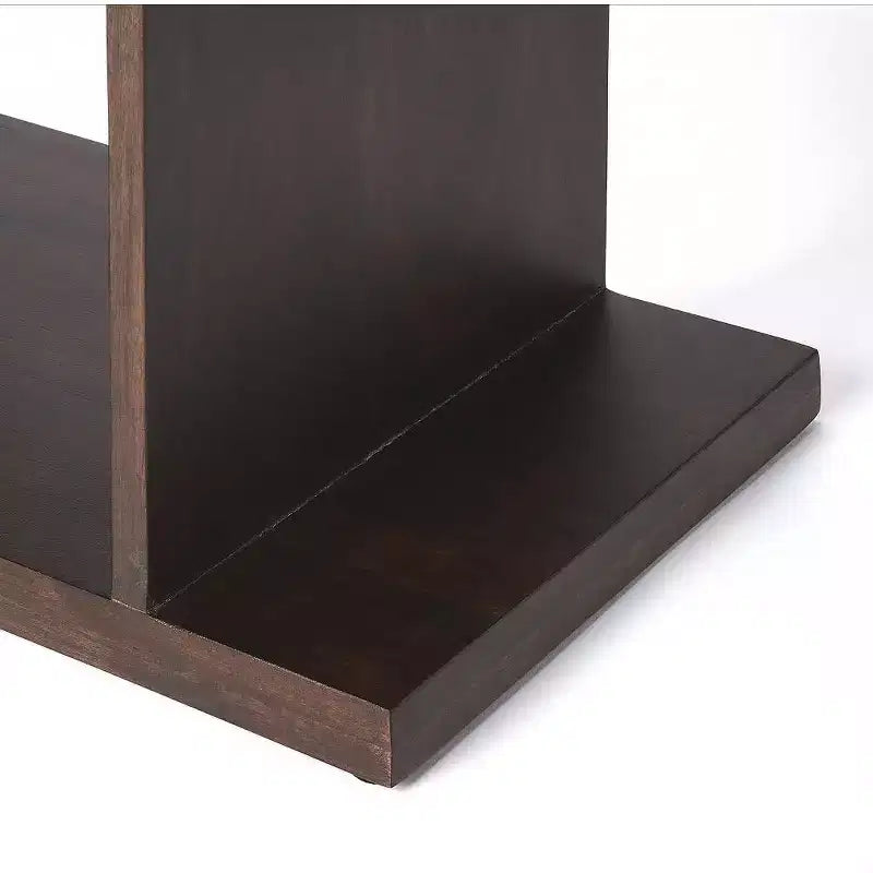 Estantería de madera marrón oscuro de 48" y 3 niveles – Parte trasera abierta, no requiere montaje, madera manufacturada duradera