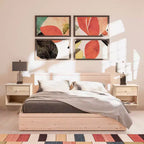 Mesa de noche flotante de pared de madera de caucho natural con cajón, para pintar, 1 persona