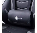 Silla de juego ergonómica estilo carreras – Negro/gris, reposapiés, soporte lumbar, 150 kg