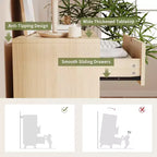 Cómoda Acanalada para Dormitorio, Cómoda Alta de Madera para Almacenamiento, Cómoda Moderna de Dormitorio con Almacenamiento Profundo de 5 Cajones de Madera