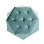 Puf otomano de almacenamiento hexagonal de terciopelo – Tapa capitoné, multifuncional, 150 kg de capacidad