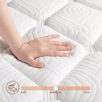 Colchón híbrido Swedrea Transpirable Espuma Viscoelástica Refrescante de Firmeza Media En Caja Blanco