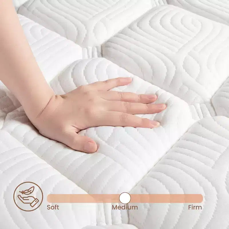 Colchón híbrido Swedrea Transpirable Espuma Viscoelástica Refrescante de Firmeza Media En Caja Blanco